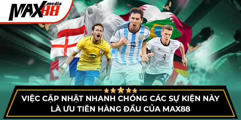 Việc cập nhật nhanh chóng các sự kiện này là ưu tiên hàng đầu của max88